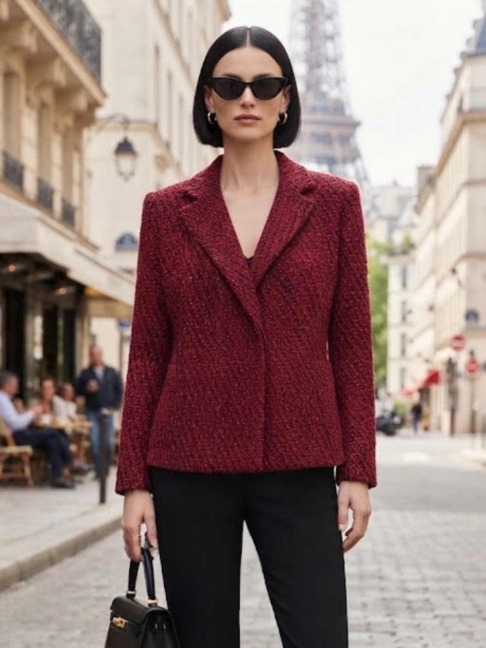 Kasper Red n Black Tweed Blazer Jacket